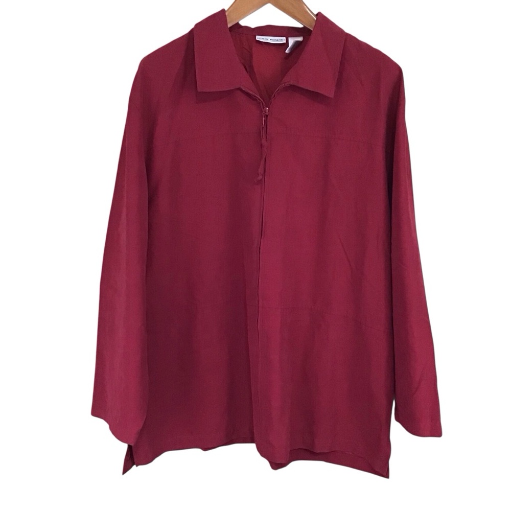 Allyson Whitmore‎ Red Full Zip Lightweight Jacket 3X